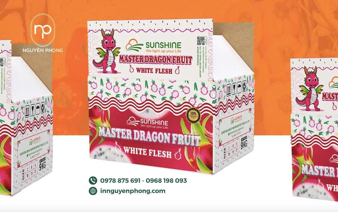 Mẫu thùng carton sóng chắc chắn đựng hoa quả